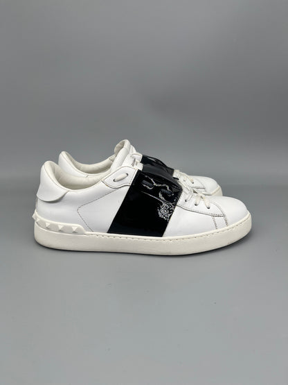 Valentino Garavani Open Sneaker In Patent Black
