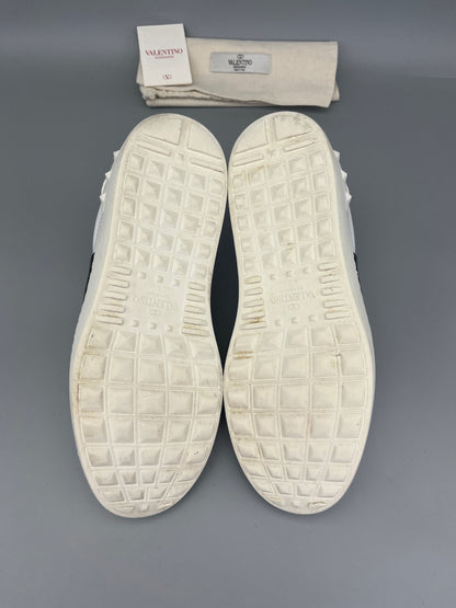 Valentino Garavani Open Sneaker In Patent Black