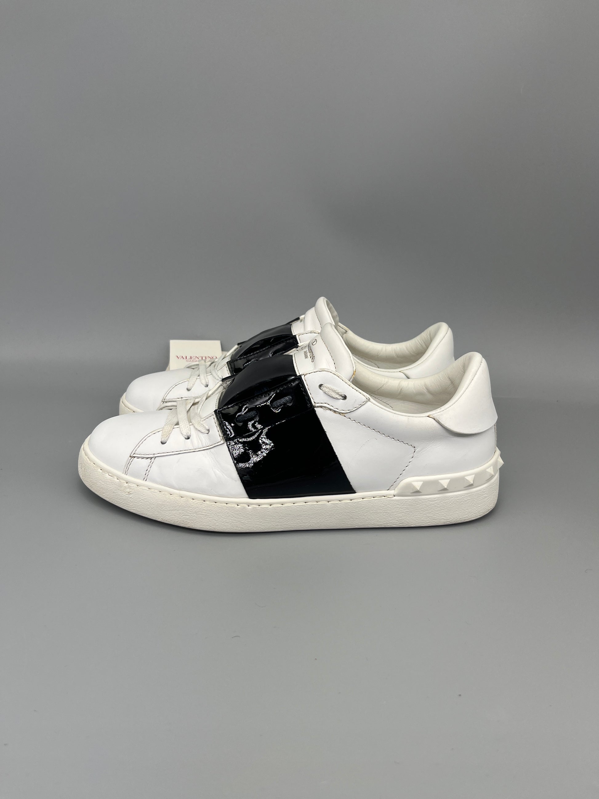 Valentino Garavani Open Sneaker In Patent Black