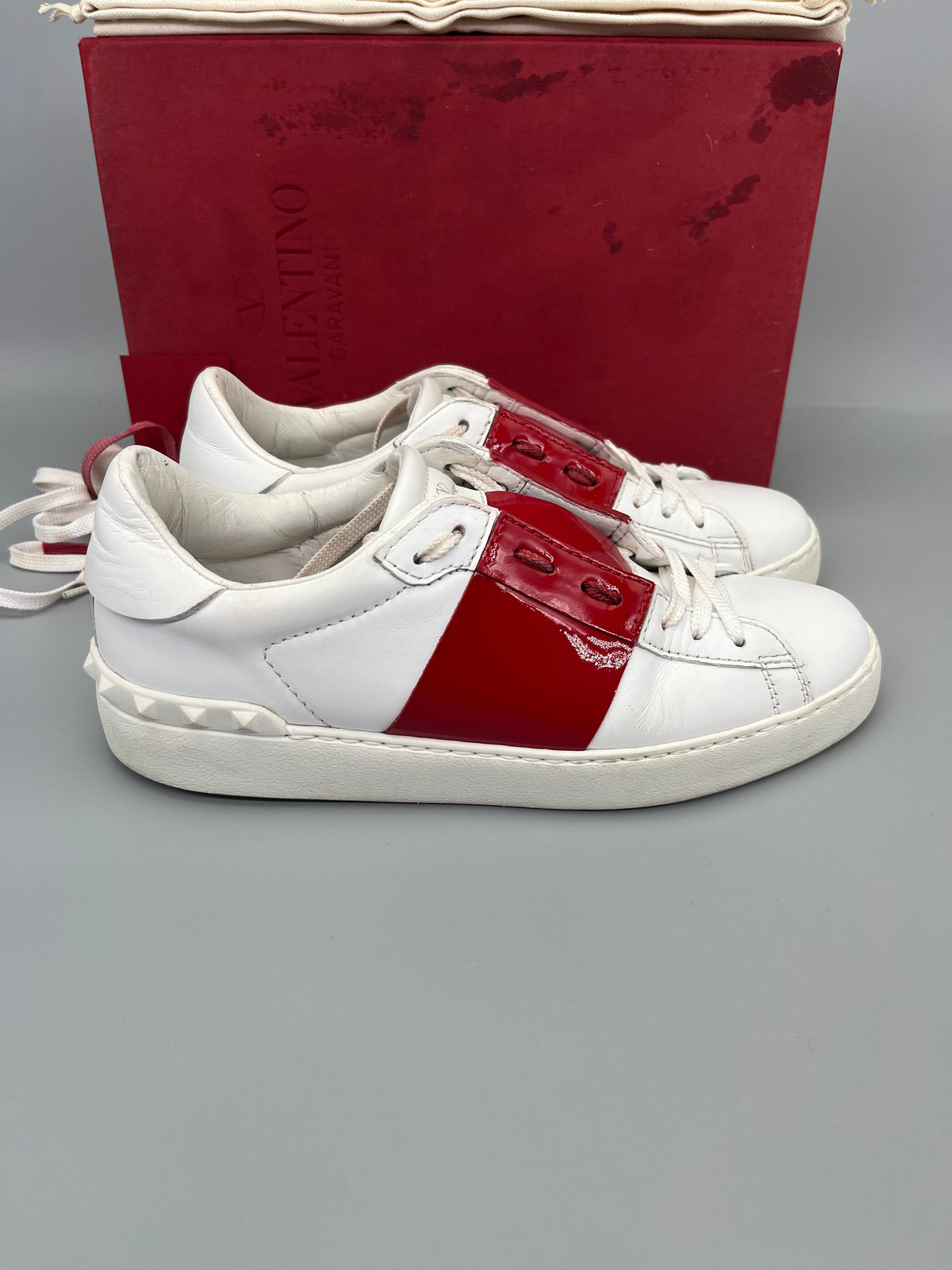 Valentino Open sneaker in patent red for women