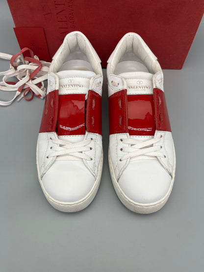 Valentino Open sneaker in patent red for women