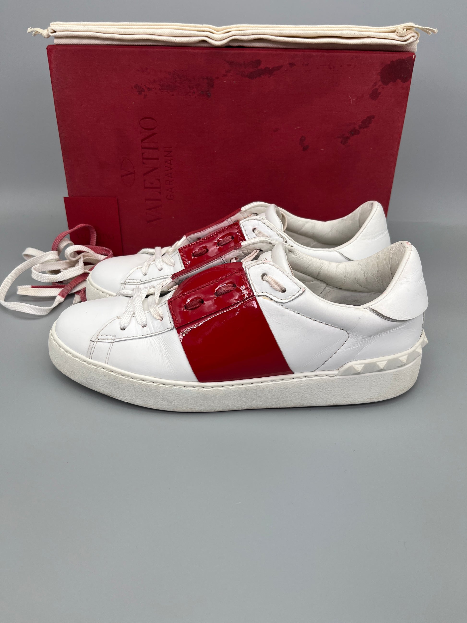 Valentino Open sneaker in patent red for women