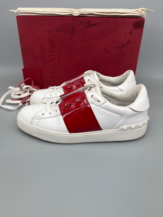Valentino Open sneaker in patent red for women